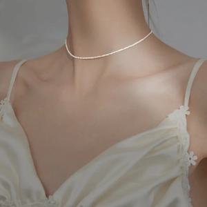 여성을위한 인기있는 925 스털링 실버 스파클링 쇄골 체인 초커 목걸이 파인 쥬얼리 웨딩 파티 생일 선물