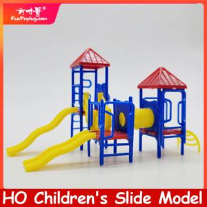 1:87 Ho Scale 어린이 슬라이드 유치원 놀이터 공원 슬라이드 세트 모델 오징어 게임 건축 건물 레이아웃