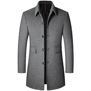 브랜드 겨울 40% 울 남성 두꺼운 코트는 칼라 남성 패션 울 혼합 코트 우수한 겉옷 재킷 트렌치 M-4Xl 크기를 거절