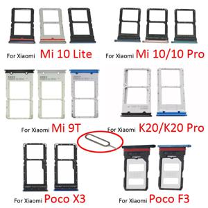 Xiaomi Mi 9T 10 Pro Lite Poco X3 F3 전화 SIM 칩 SD 카드 홀더 서랍 용 SIM 카드 슬롯 트레이 Redmi K20 K40 Pro 용