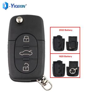 YIQIXIN 3 버튼 Fob 케이스 커버 Audi TT B5 RS4 Quattr A2 A3 A4 A6 A8 자동차 접이식 키 쉘 스마트 하우징 바디 교체