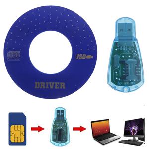 블루 USB SIM 카드 리더 복사/복제기/라이터/백업 키트 SIM 카드 리더 GSM CDMA SMS 백업 + CD 디스크