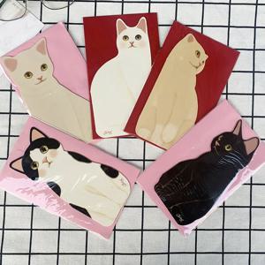 고품질! 1PC 귀여운 고양이 접는 인사말 카드 생일 크리스마스 카드 봉투 쓰기 종이 편지지 선물