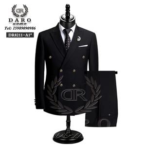 DAROuomo 2024 남성 정장 슬림핏 정장 비즈니스 작업복 정장 2Pcs 세트 (자켓 + 바지) DR8211