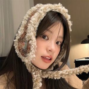 패션 겨울 플러시 귀마개 여성 소프트 스트레치 니트 귀 머리띠 두꺼운 크로 셰 뜨개질 귀 따뜻하게 헤어 밴드 Orejeras De Invierno