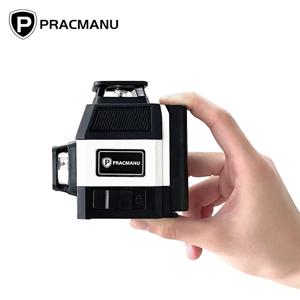 Pracmanu 미니 12 라인 3D 레이저 레벨 360 셀프 레벨링 수평 및 수직 크로스 라인 레이저 레벨 슈퍼 강력한 녹색 빔