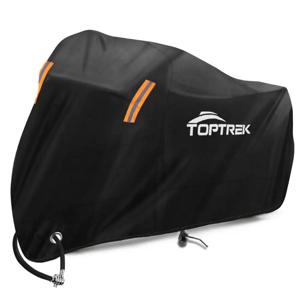 Toptrek 자전거 커버 210D 옥스포드 야외 보관함 방수 및 자외선 방지 자전거 커버(자전거 2대용 방수 멤브레인 포함)