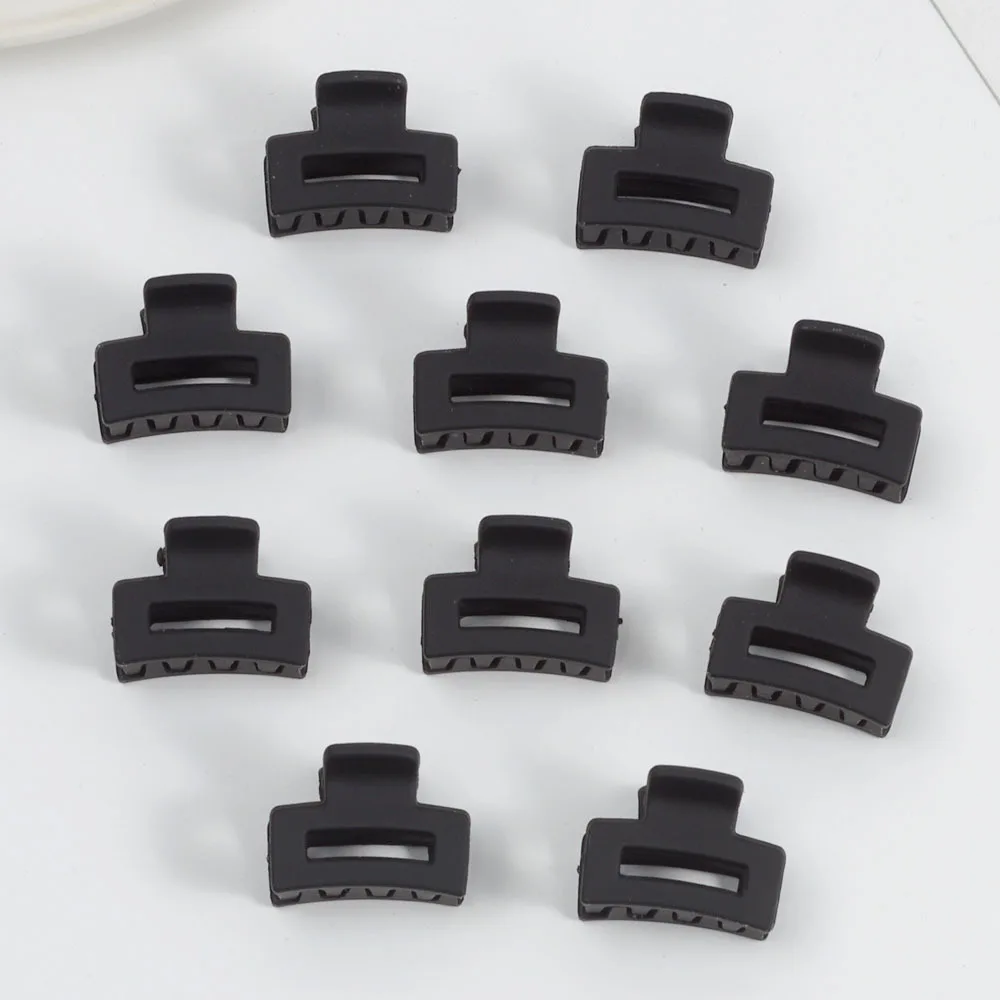 10 Pcs 여자를위한 작은 헤어 클립 여자 매트 고무 코팅 직사각형 머리 클로 클립 여자를위한 얇은 좋은 짧은 헤어 액세서리