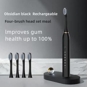 전기 초음파 칫솔 6 속도 모드 홈 부드러운 머리 USB 충전 방수 성인 치아 클리너 자동 커플 세트