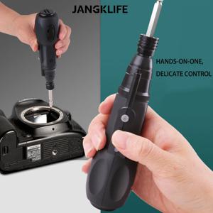 JANGKLIFE 충전식 전기 및 수동 듀오 스크루 드라이버 DIY 가정용 LED 조명이있는 3.6V 무선 미니 전동 공구