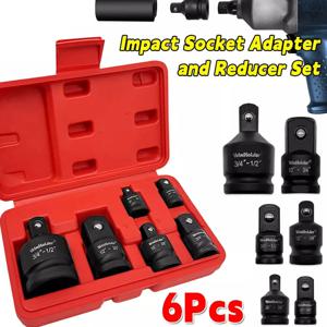 6Pcs 임팩트 소켓 렌치 어댑터 세트 1/4 3/8 1/2 3/4 인치 스퀘어 드라이브 어댑터 감속기 스패너 핸드 툴 키트 ﻿ 케이스 포함