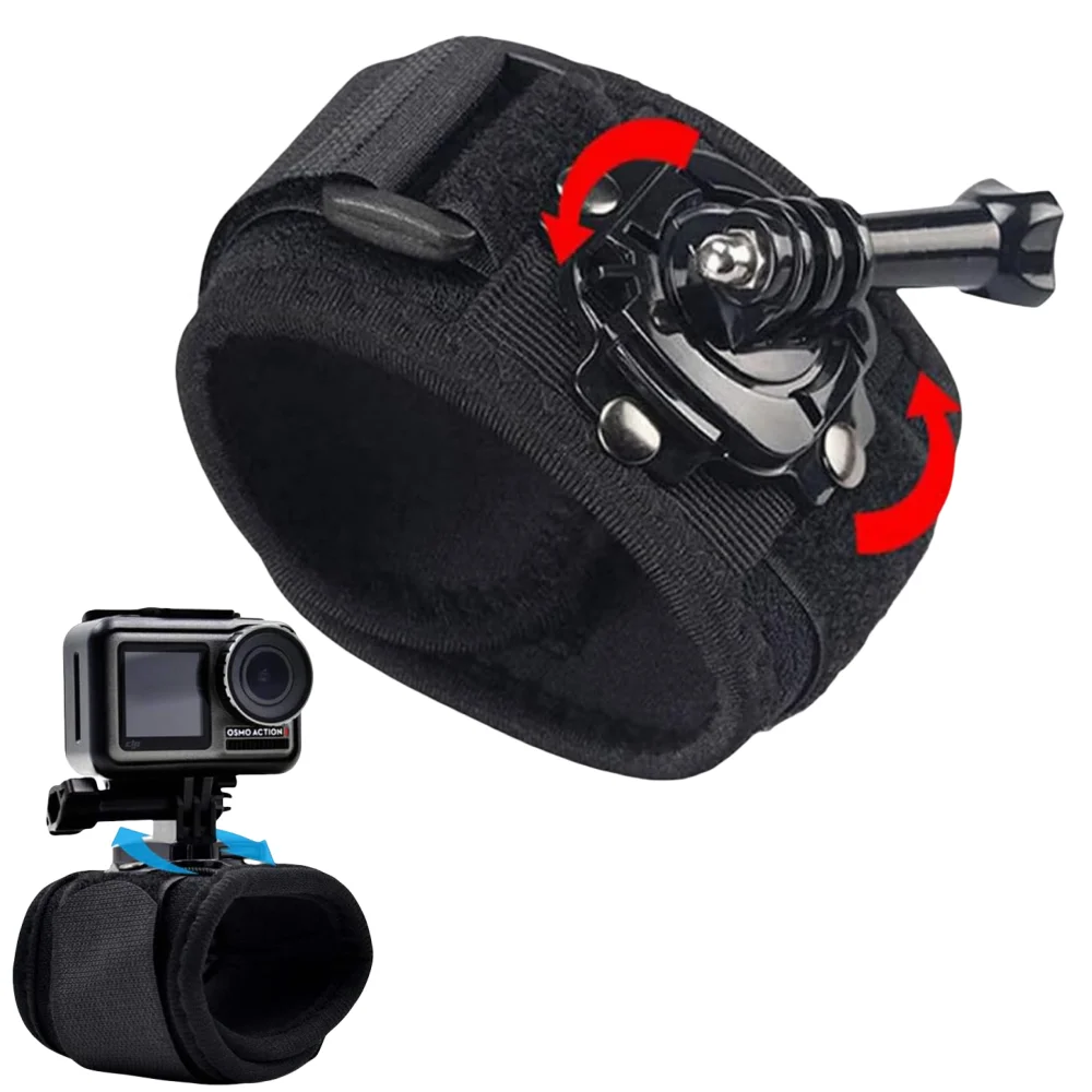 360도 회전 손목 스트랩 Gopro Hero 12 11 10 9 8 블랙 7 6 5 4 3 2 실버 화이트 Max Session AKASO EKEN DJI Yi Apeman