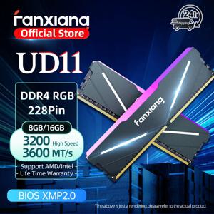 Fanxiang UD11 RGB 메모리 Ram DDR4 16GB 32GB 3200-3600MT/s 데스크탑 비 ECC 데스크탑 게임 PC 용 듀얼 채널 RAM 메모리 모듈