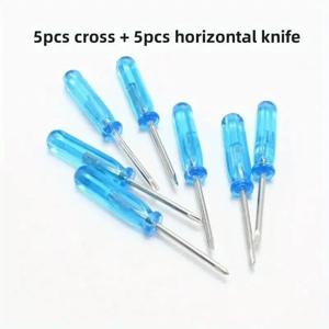 10pcs 블루 미니 스크루 드라이버 세트, 장난감 2mm 크로스 워드 수리 도구, 실습 능력 운동에 적합 작은 수리 도구, 울음