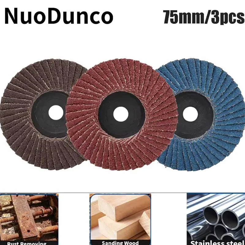 3pcs 75mm 플랫 플랩 디스크 3 