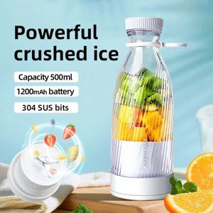500ML 휴대용 블렌더 전기 Juicer 과일 믹서 USB 충전식 블렌더 주스 컵 병 6 블레이드