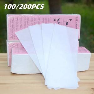 100/200Pcs 왁스 종이 전문 제모 왁싱 스트립 부직포 왁싱 종이 제모 미용 도구 제거