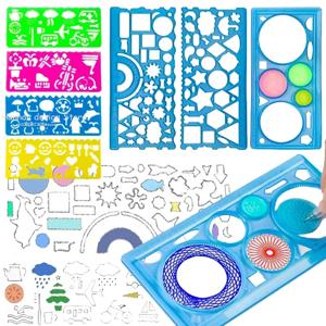 드로잉 스텐실 세트 재미 있은 연동 기어 바퀴 Spirograph 그림 장난감 예술 공예 이상적인 창의력 활동 액세서리