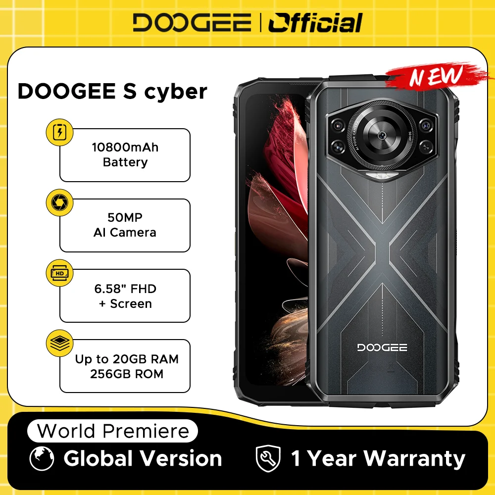 월드 프리미어 DOOGEE S 사이버 견고한 전화기 6.58