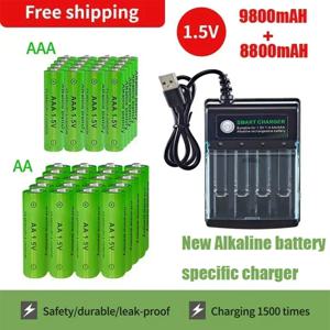 원래 충전식 배터리 1.5V AA9800mAh+AAA8800mAh+컴퓨터 시계 라디오 비디오 게임용 충전기 디지털 카메라 AA AAA배터리