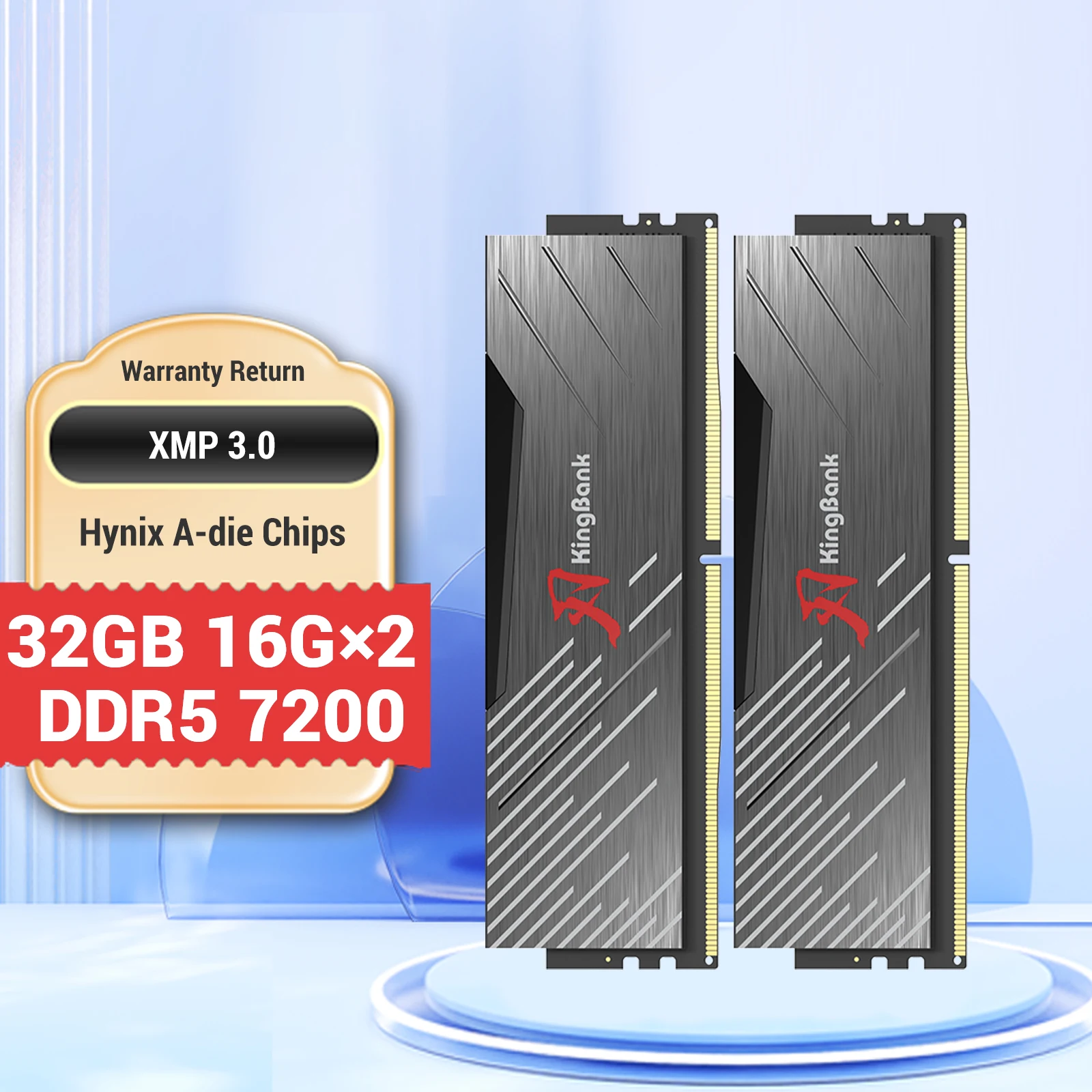 KingBank 메모리 램, 하이닉스 A 다이 메모리 CL34, 데스크탑 게임용 고성능 XMP 3.0, ddr5, 7200mhz, 16GB, 32GB RAM