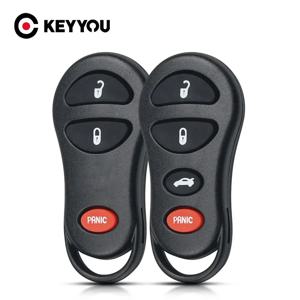 KEYYOU 3/4 버튼 교체용 자동차 키 케이스, 크라이슬러 보이저 크루저, 닷지 램, 다코타, 지프 체로키용