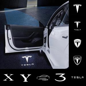 2/4PSC Tesla 모델 Y 3 S X 자동차 도어 LED 프로젝터 웅덩이 조명 울트라 브라이트 환영 빛에 대한 환영 빛