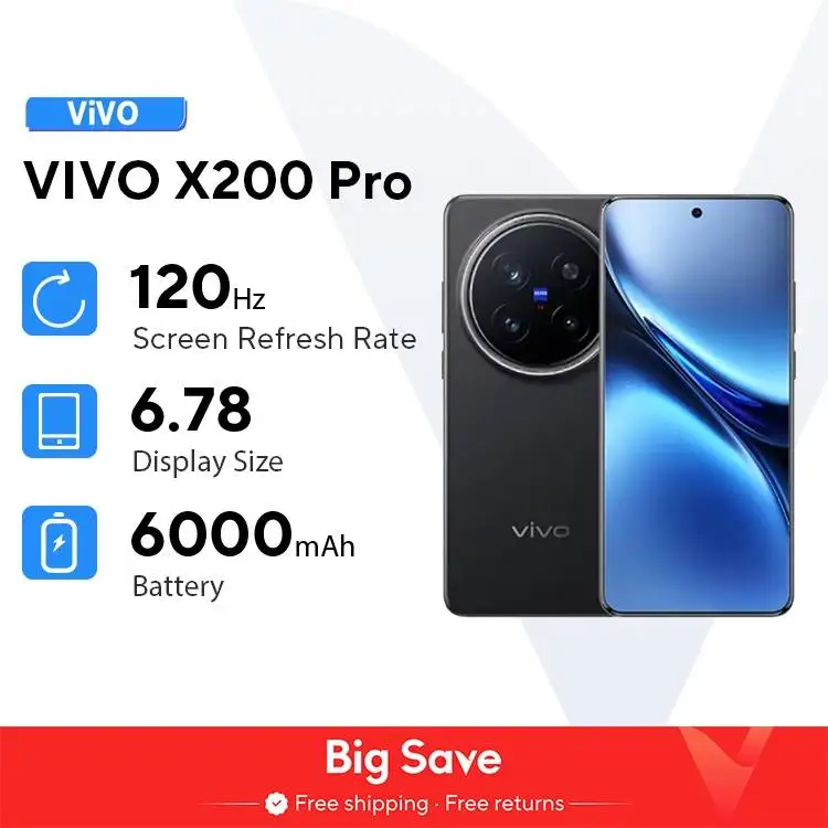 기존 Vivo X200 Pro 휴대 전화 200.0MP 카메라 90W 충전 6.78 