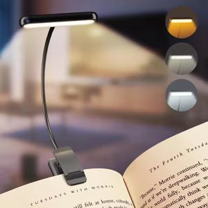 LED 책 빛 독서 등 눈 돌보는 클립 온 USB 충전식 디밍이 가능한 조명 램프 조정 가능한 유연한 야간 독서 조명