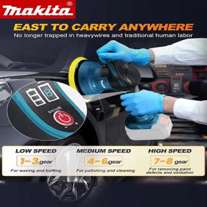 Makita 8 기어 디지털 디스플레이 무선 자동차 폴리 셔 전기 폴리 셔 Makita 18V 배터리 용 자동 자동차 왁싱 연마 기계