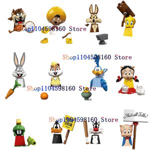 91001-91006 91007-91012 애니메이션 만화 TV 버그 토끼 Daffy Duck Porky Pig TweetyBird 빌딩 블록 어린이를위한 생일 선물
