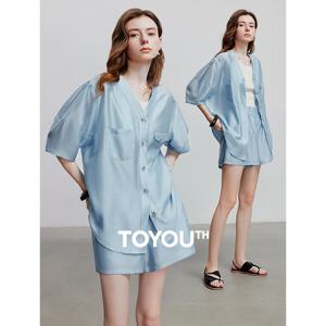 TOYOUTH 여성 투피스 세트 2025 여름 새 정장 8520004