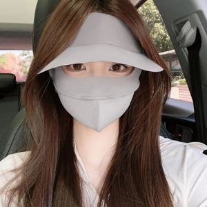 풀 페이스 썬 프로텍션 마스크 야외 통기성 자외선 차단 선 스크린 모자 스카프 자외선 차단 얇은 얼음 실크 페이스 마스크