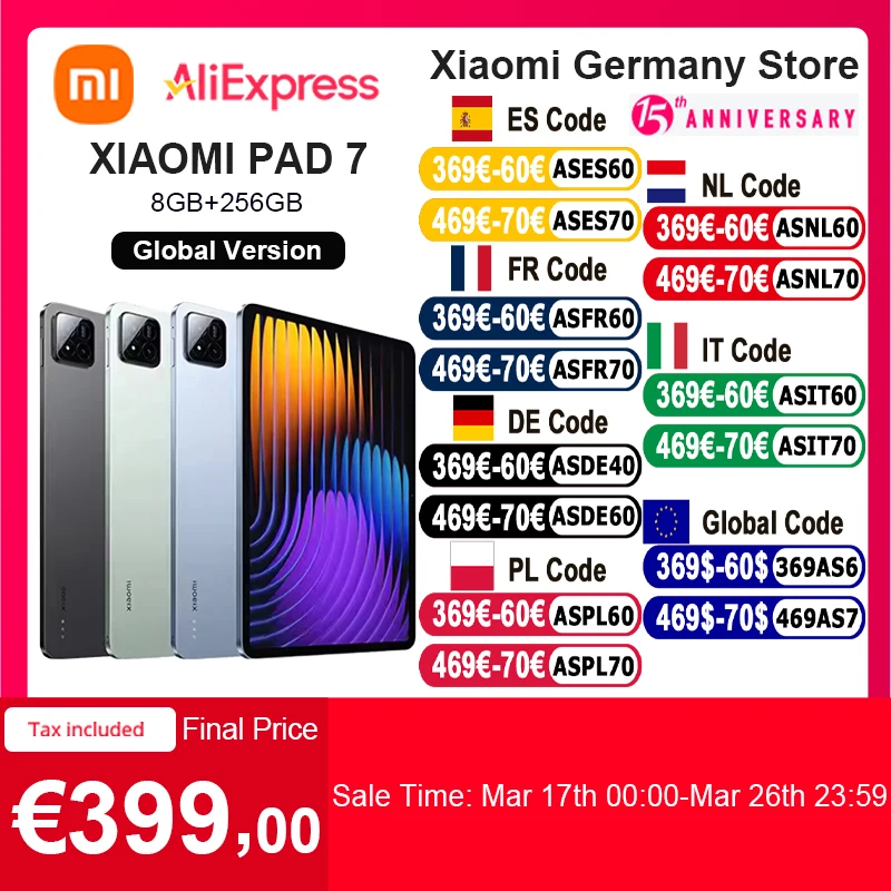 Globel 버전 Xiaomi Pad 7 8850mAh 배터리 144Hz 11.2'' 화면 쿼드 스피커 태블릿 45W 터보 충전 Dolby Visione