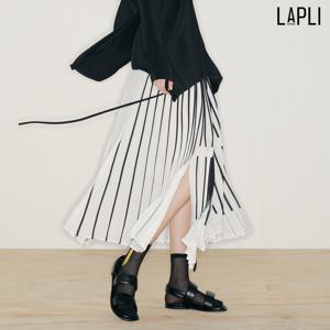 [최초가 159000원] 언발란스 사이드슬릿 배색 스커트_LPSKF123003
