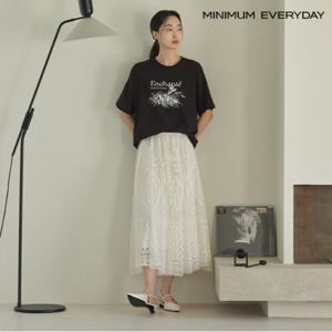 정상가:59,000원 ㅣ [미니멈 에브리데이]페미닌 패턴 시스루 롱스커트 (EB2WH007D)