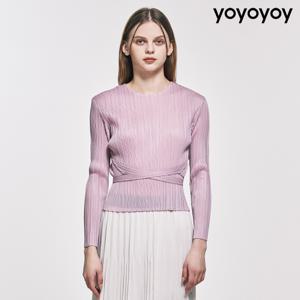 yoyoyoy [여성][최초가 99,000원] 벨트 베이직 라운드 플리츠 블라우스_AI02WNPBL03