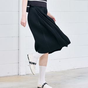 yoyoyoy [여성][최초가 133,000원] 핀턱 미디 플리츠 스커트 블랙_AJ02WNPSK01