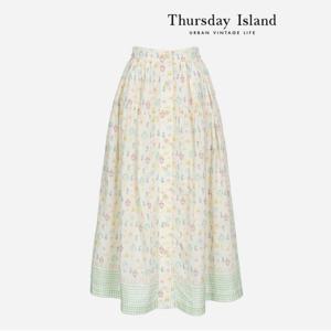[Thursday Island] 패턴 터크 디테일 스커트(T234MSK231W)