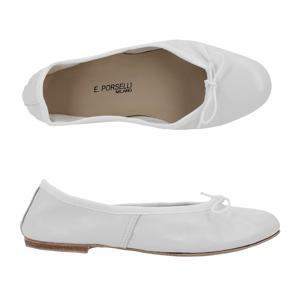 포셀리 BALLET LEATHER FLAT 95 WHITE 발레 레더 플랫 95 화이트 플랫슈즈