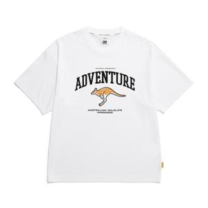 애니멀 컨셉 그래픽 에코 반팔 티셔츠 WHITE N242UTS980