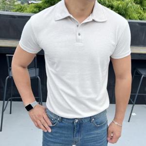 [브리치] 머시따 / 10컬러 남성용 머슬핏 3버튼 무지카라 반팔 티셔츠