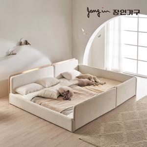 장인가구 하랑 E0 패브릭 LED헤드 저상형 데이베드 패밀리침대 Q +본넬