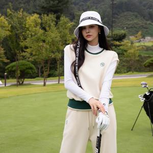 [피핀] [패턴퀸 GOLF] 라운드 배색자수 골프조끼 #111581