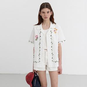던스트 UNISEX HAND-DRAWING OPEN COLLAR SHIRT_UDSH5B129E2