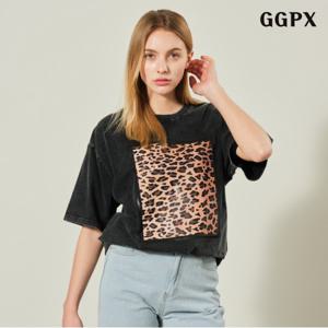정상가:69,000원 ㅣ 오버핏 레오파드 하프 티셔츠 (GPBLW014D)