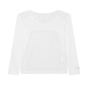 [헤지스 골프 여성] [[24SS]] HWTS4B403OW ESSENTIAL 화이트 냉감 라운드 메쉬 티셔츠