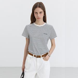 던스트 ESSENTIAL STRIPE LOGO T-SHIRT_UDTS5B232CR