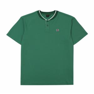 남성 메쉬 밴드 요꼬에리 니트카라 티셔츠 헨리넥(X4TSU2585GN)