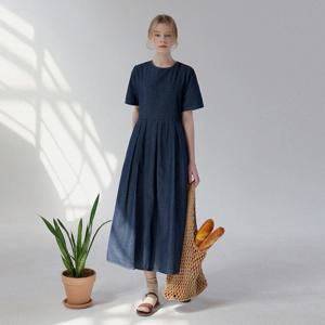 [RR]카니 뒷단추 데님원피스_dark blue